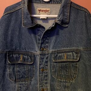 Vintage Wrangler Rugged Wear Jean Jacket 100% Cotton MADE IN USA 3XL Denim